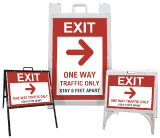 Exit One Way Traffic Only Right Arrow Sign