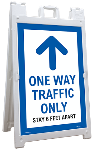 One Way Traffic Up Arrow Sandwich Board Sign