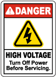 High Voltage Turn Off Power Sign