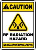 RF Radiation Hazard No Unauthorized Sign