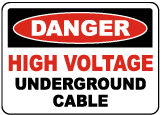 High Voltage Cable Underground Label
