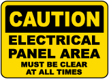 Electrical Panel Area Must Be Clear Sign