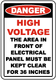 High Voltage Panel Must Be Clear Label