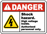 Shock Hazard High Voltage Inside Label