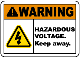 Hazardous Voltage Keep Away Label