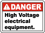 Danger High Voltage Equipment Label