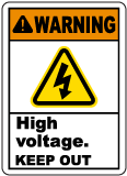 High Voltage Keep Out Sign