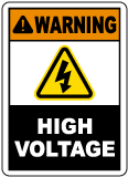 Warning High Voltage Sign