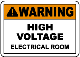 Warning Electrical Room Label