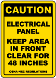 Caution Keep Area Clear For 48 Inches Floor Sign
