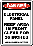 Danger Keep Area Clear For 36 Inches Floor Sign