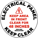 Keep Area Clear For 48 Inches Floor Sign