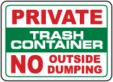 Private Trash Container Sign