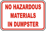 No Hazardous Materials Sign