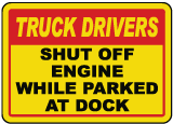 Shut Off Engine While At Dock Sign