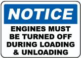 Engines Must Be Turned Off Sign