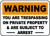 Warning You Are Trespassing Sign