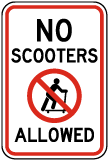 No Scooters Allowed Sign