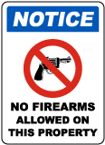 No Firearms Allowed on Property Sign