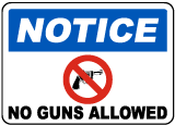No Guns Allowed Sign