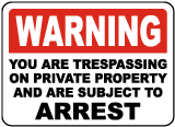 You Are Trespassing Sign
