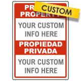 Custom Bilingual Private Property Signs
