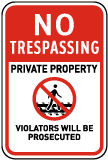 No Trespassing Railroad Sign