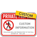 Custom Private Property Signs with Image
