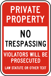 Custom Post Mount No Trespassing Sign