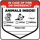 In Case of Fire Animals Inside Sticker