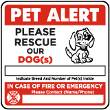 Please Rescue Our Dog with Contact Information Sticker