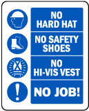 No Hard Hat No Job Sign