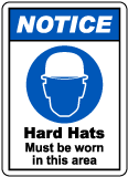 Hard Hats Must Be Worn In Area Sign