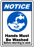 Hands Must Be Washed Sign