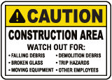 Caution Construction Area Sign