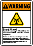 Warning Beyond This Point RF Fields Sign