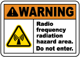 Warning RF Radiation Hazard Area Sign