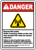 Danger Beyond This Point RF Fields Sign