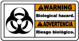 Bilingual Warning Biological Hazard Sign