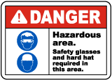 Hazardous Area Face Shield Required Sign