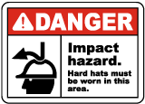 Hard Hats Must Be Worn In Area Sign