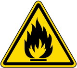 Flammable Material Warning Label