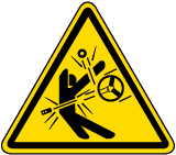 High Speed Moving Parts Warning Label