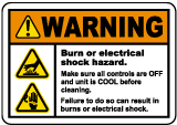 Burn or Electrical Shock Hazard Label