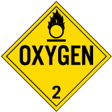 Oxygen Class 2 Placard