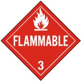 Flammable Class 3 Placard