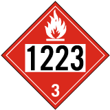UN # 1223 Flammable Liquid Class 3 Placard
