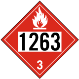 UN # 1263 Flammable Liquid Class 3 Placard
