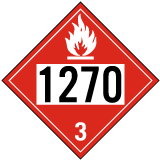 UN # 1270 Flammable Liquid Class 3 Placard