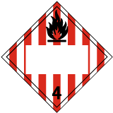 Blank Flammable Solid Class 4 Placard